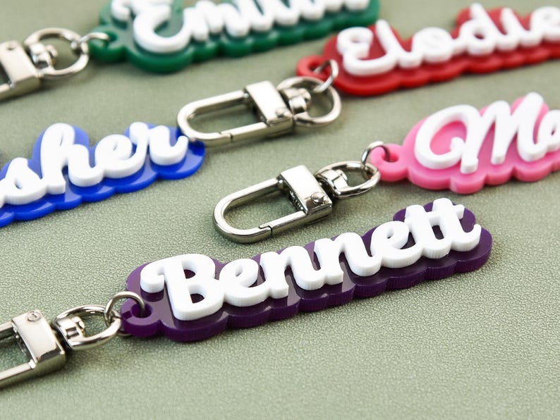 Customized Personalized 3D Printed Name Keychains,for Bags,sports Teams ...