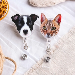 Custom Badge Reel Funny,Personalized Funny Badge Reel Nurse,Dog Badge Reel, Cat Badge Reel, Nurse Badge Reel,ID Badge Buddy,Pet Badge Reel