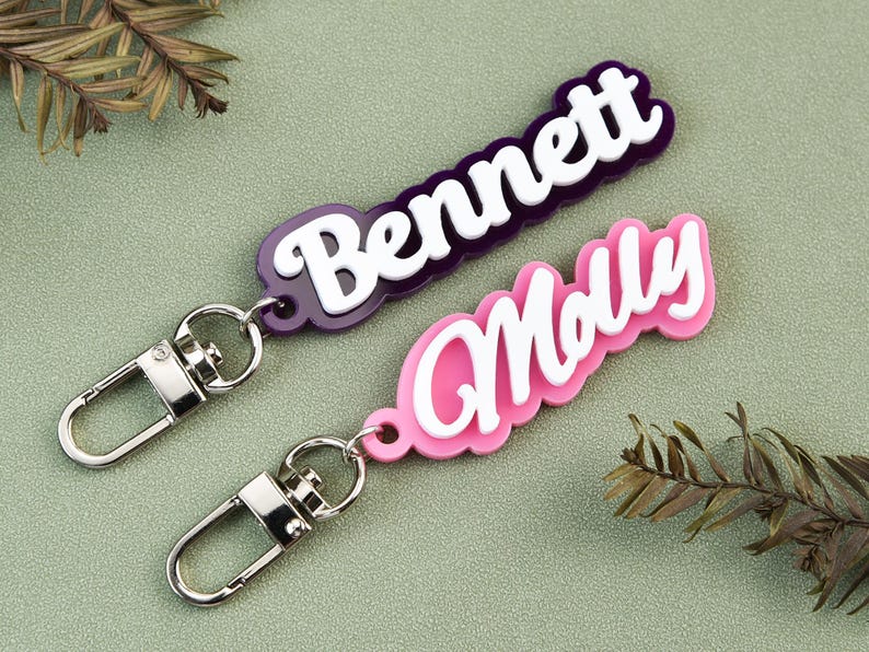 Custom Label Keychains Customized Personalized 3D Printed Name Keychains,for Bags,sports Teams ...