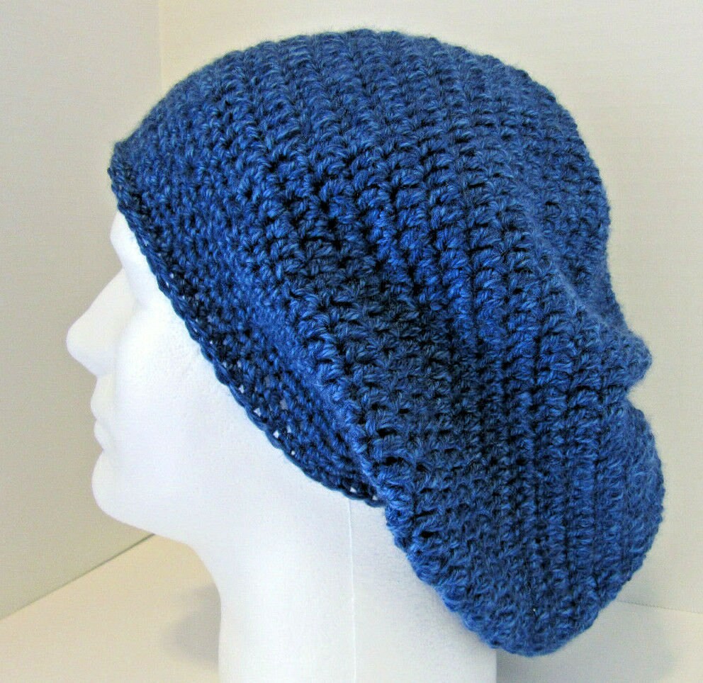Dark Denim Blue Baggy Beanie Dreadlocks 