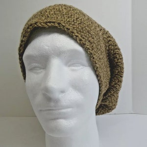 Extra LONG Brown Slouchy Hat Hand Knit Cap Crochet Baggie Beanie Handmade USA Gift for Birthday, Mother's Day, Father's Day Unisex OS image 2