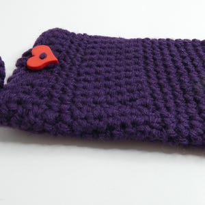 Purpole Tote Crochet 4x6 Handmade Knit Wrist Strap Cell Phone Cellphone Case Camera Bag NWT