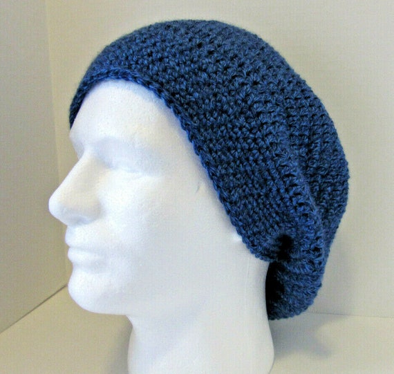 Dark Denim Blue Baggy Beanie Dreadlocks 