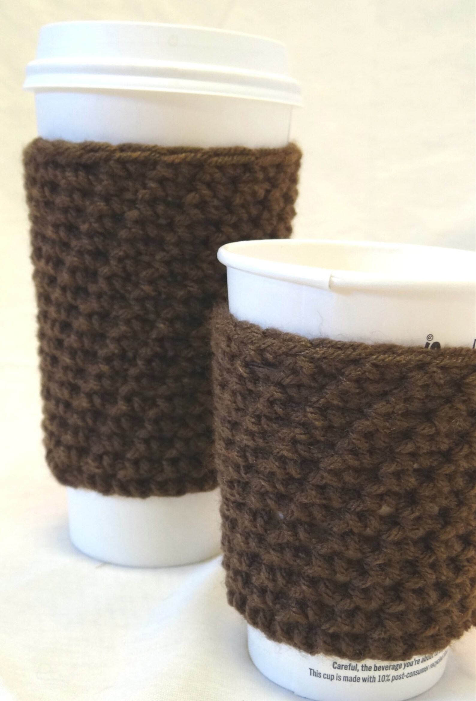 BROWN Insulated Cup Cover Coffee Cozi Handmade Crochet Fits Etsy