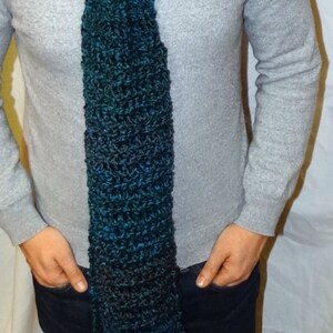 Extra Long Blue Scarf,Winter Super Scarf,Extra Long/Teal/Warm/Scarf,Mans/Womans Wrap, 76 Inch Cowl, Mans/Womans Scarf, Unique Mens Gift, USA image 3
