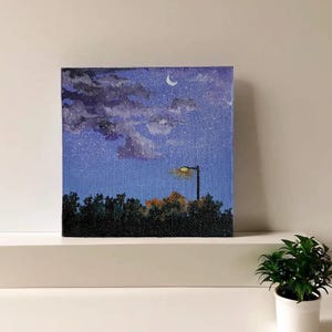 Original Mini Leinwand Gemälde, handgemachte Miniatur Kunst, kleines Kunst Dekor, kleines Kunstwerk, Geschenk für Kunstliebhaber, künstlerische Wohnkultur, kleine Wal