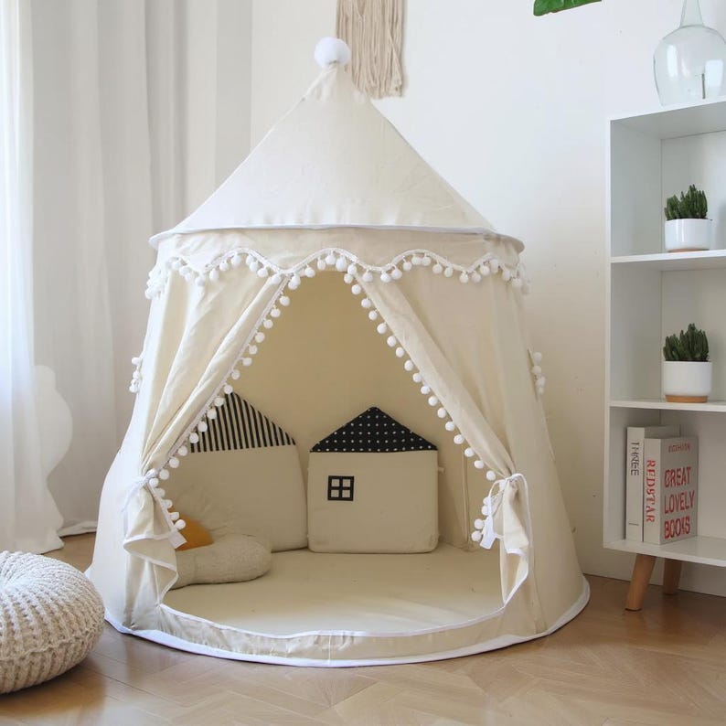 Kids Princess Pink Play Tent – Foldable Indoor Outdoor Castle Tent House with Carry Bag
