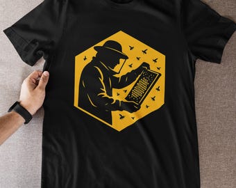 Maglietta grafica "Apicoltore", regalo per gli amanti delle api, maglietta per gli appassionati di insetti, abbigliamento per gli amanti della natura, maglietta con api, salva le api, maglietta con api mellifere, maglietta da giardiniere