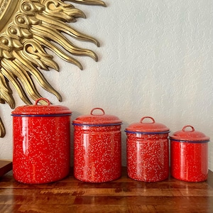 Enamelware Canisters - Etsy