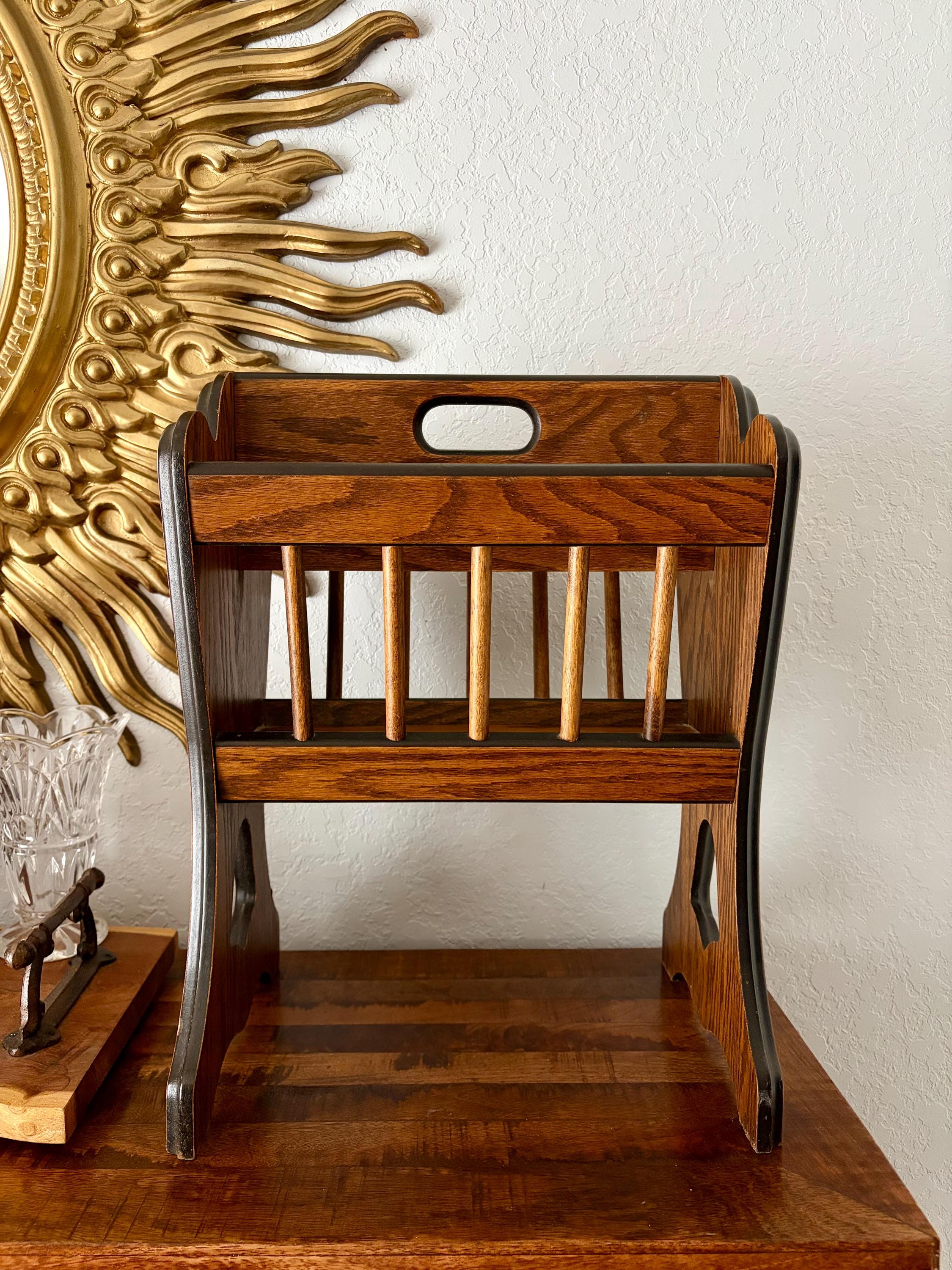 Vintage Wooden Magazine Holder - Etsy