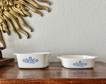 Vintage CorningWare Cornflower-Blue Casserole Dish, Pair of 1.5 Quart and 1 Liter