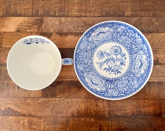 Spode Blue Room Collection & Blue Italian Jumbo Tea Cup and Saucer