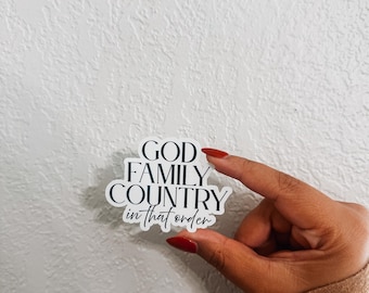 God Family Country in die volgorde-sticker, Charlie Kirk-sticker, christelijke sticker, katholieke sticker, patriottische sticker