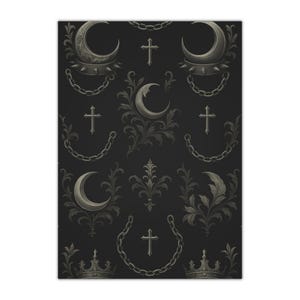 Elegante gotische vellen cadeaupapier, zwart decoratief papier voor feestdagen, gelegenheden, verjaardagen, kerstmis en speciale evenementen