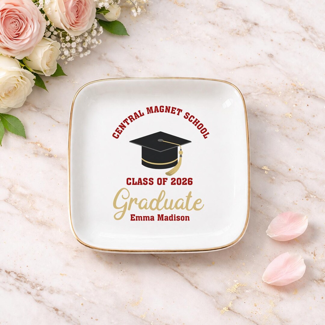 Grad Plate Personalized Graduation Plate 2026, Custom Name Grad Gift, Ceramic ...