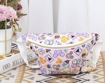 Checker Mouse Checker Fanny Pack for Kids, Jumbo Fanny Kids Pack, Crossbody Bag, Lightweight Travel Crossbody Pouch, Disneyland Accessory