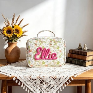 Custom Name Bible Cover Bag, Quilted Bible Carrier with Handle, Personalized Christian Gift for Her, Scripture Tote for Church