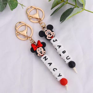 Personalized Magical Mouse Inspired Keychain, Custom Theme Park Keychain, Theme Park Vacation, Couple Keychain, Custom Mickey Minnie Keyring