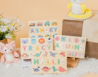 Gepersonaliseerde houten naampuzzel, montessorispeelgoed, babycadeau