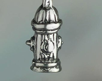 Sterling Silver Fire Hydrant Charm Dog or Firefighter Small Solid .925