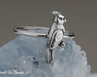 Sterling Silver Cardinal Ring Solid 925 Pretty Bird Rings Custom Sizes