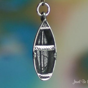 Sterling Silver Rowboat Row Boat Charm for Rowing 3D Solid .925