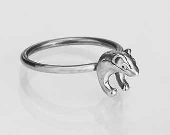 Sterling Silver Badger Ring Solid .925 Badger Rings Custom Sizes