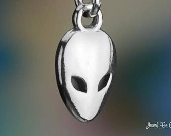 Sterling Silver Alien Head Charm Outer Space Extraterrestrial .925