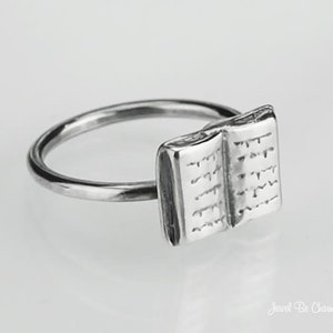 Sterling Silver Book Ring Solid .925 Reader Writer Rings Custom Sizes