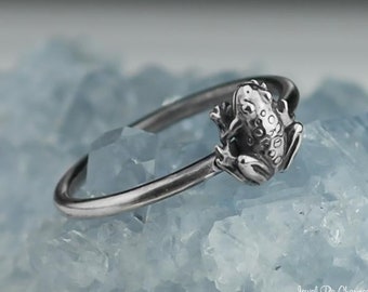 Sterling Silver Frog Ring Solid .925 Tiny Frog Rings Custom Sizes