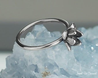 Sterling Silver Tulip Ring Pretty Spring Flower Solid 925 Custom Sizes