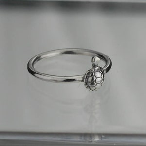 Sterling Silver Turtle Ring Solid .925 Box Turtle Rings Custom Sizes