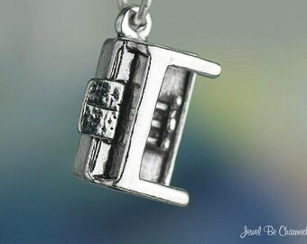 Sterling Silver 3D Musical Instrument Upright Piano Charm