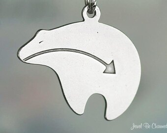 Sterling Silver Heartline Bear Fetish Charm Zuni Outline Solid .925