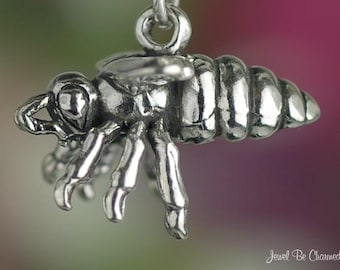 1 x Large 3D Rhinestone Bee Antique Silver Insect Pendant Charm 57mm x 48mm C6A