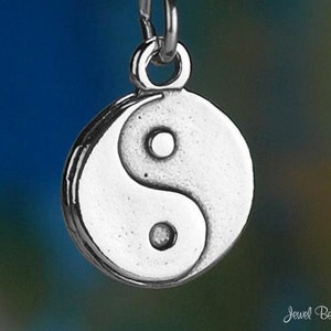 Sterling Silver Yin Yang Charm Chinese Philosophy Symbol Solid .925