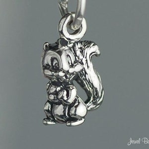 Miniature Sterling Silver Squirrel Charm Acorn Small Tiny Solid .925