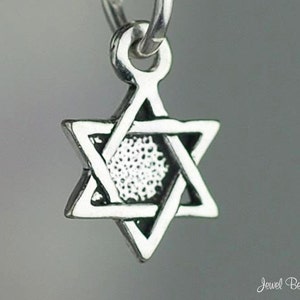 Sterling Silver Miniature Star of David Charm Jewish Small Tiny .925
