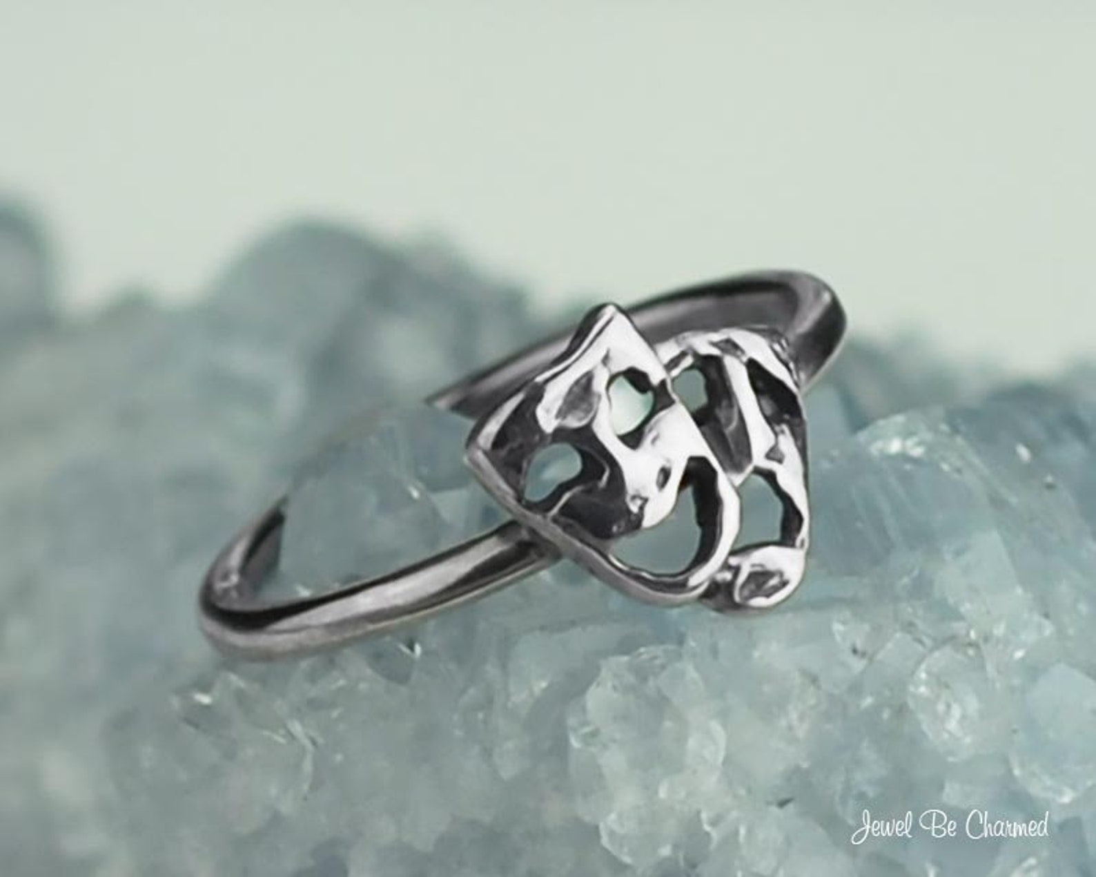 Sterling Silver Drama Masks Ring Solid .925 Comedy Tragedy Etsy
