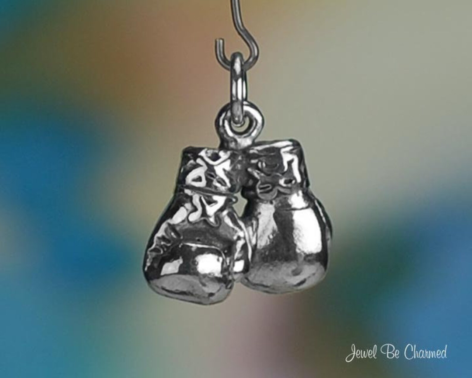 Sterling Silver Boxing Gloves Charm Sterling Silver Boxer 3D Etsy