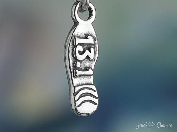 Sterling Silver Half Marathon Charm 13.1 Miles Running Shoe Solid .925