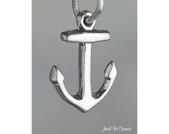 Small Sterling Silver Anchor Charm Boat Anchors Nautical Solid .925