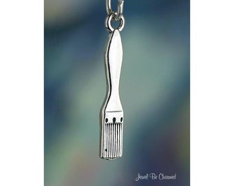 Sterling Silver Paint Brush Charm Artist Painter Art 3D Solid .925