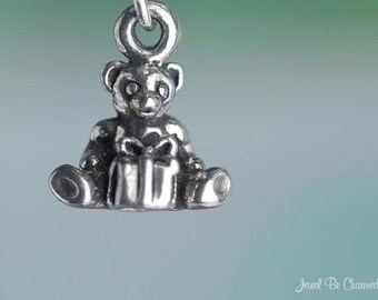 JewelsObsession Sterling Silver 25mm Teddy Bear Charm w/Lobster Clasp JewelsObsession Sterling Silver 25mm Teddy Bear Charm w/Lobster Clasp