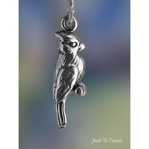 Sterling Silver Cardinal Bird Charm Backyard Birdwatching 3D Solid 925