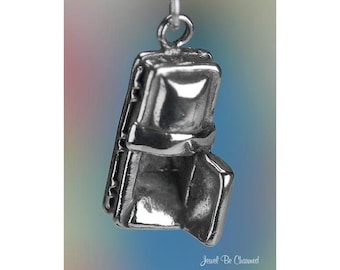 Sterling Silver Coffin Charm Halloween Dracula Death Funeral Solid 925