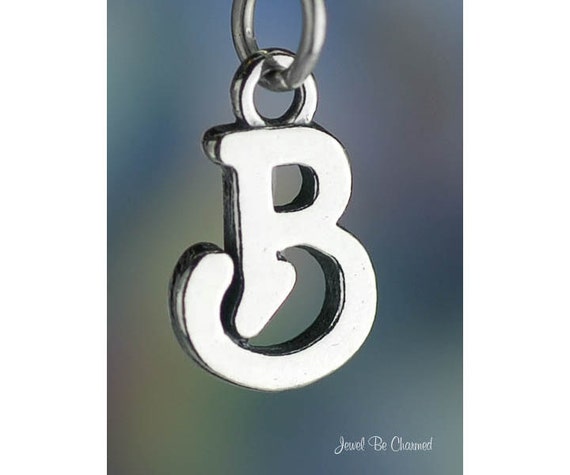 Sterling Silver Alphabet Letter Charm - B