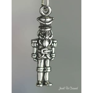 Sterling Silver Nutcracker Charm Christmas or Ballet 3D Solid .925