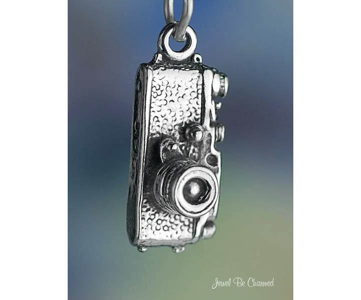 Sterling Silver Camera Charm Cameras for Photographer 3D Solid .925