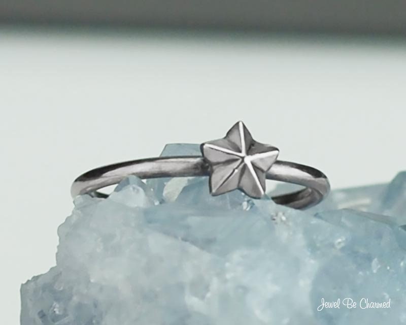 Sterling Silver Tiny Star Ring Solid .925 Pointed Stars Sterling Silver Tiny Star Ring Solid .925 Pointed Stars